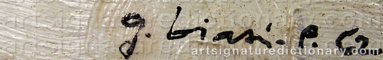 Authentic signature by Guido BIASI on artwork