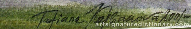 Authentic signature by Tatiana KOTLIAROVA on  artwork