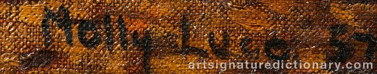 Authentic signature by Molly LUCE on  artwork