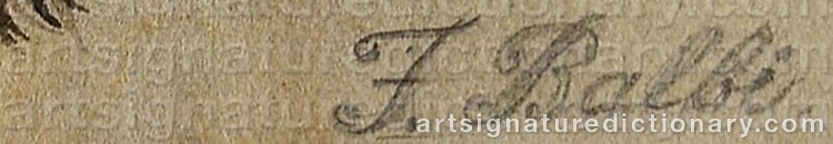 Authentic signature by Filippo BALBI on  artwork
