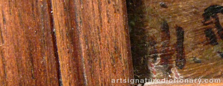 Authentic signature by Johan Fredrik HÖCKERT on  artwork