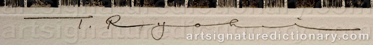 Authentic signature by Ryohei TANAKA on  artwork