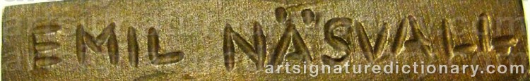 Authentic signature by Per Emil NÄSVALL on artwork