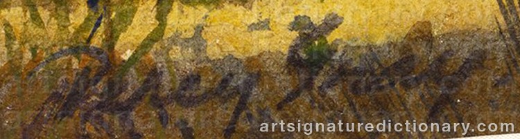 Authentic signature by Percy (Henry Percy) GRAY on Painting/Watercolour artwork