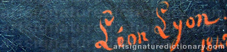 Authentic signature by Léon LYON on  artwork