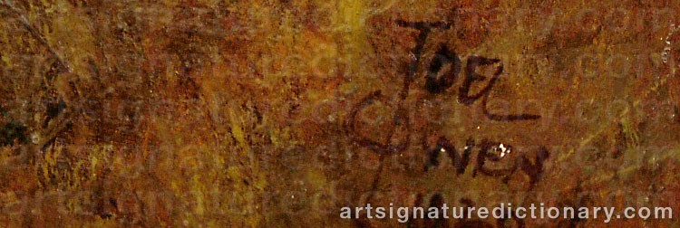 Authentic signature by Joel OWEN on  artwork