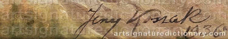 Authentic signature by Jerzy KOSSAK on Painting/Watercolour artwork