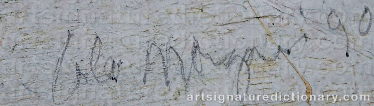 Authentic signature by Cole MORGAN on  artwork