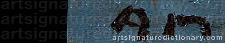 Authentic signature by Axel MUNCH on  artwork