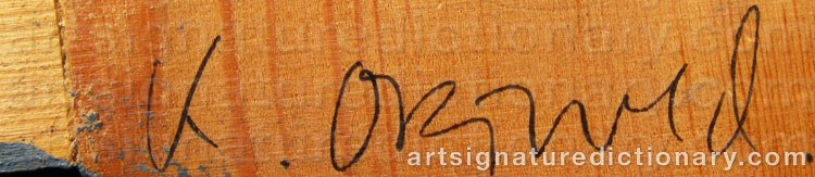 Authentic signature by Kristen ORTWED on  artwork
