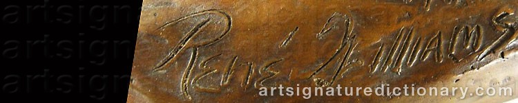 Authentic signature by René WILLIAMS on  artwork