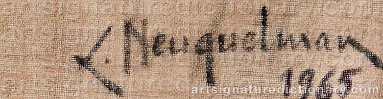 Authentic signature by Lucien NEUQUELMAN on artwork
