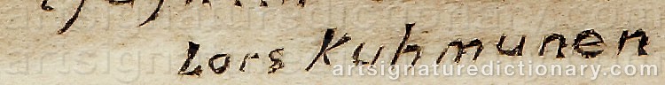Authentic signature by Lars (Sami Artist) KUHMUNEN on Other artwork