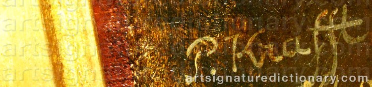 Authentic signature by Per (The Younger) KRAFFT on Painting/Watercolour artwork