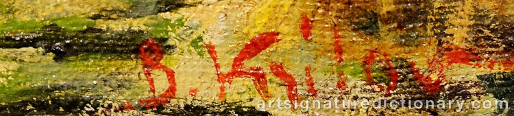 Authentic signature by Boris KRILOV on Painting/Watercolour artwork