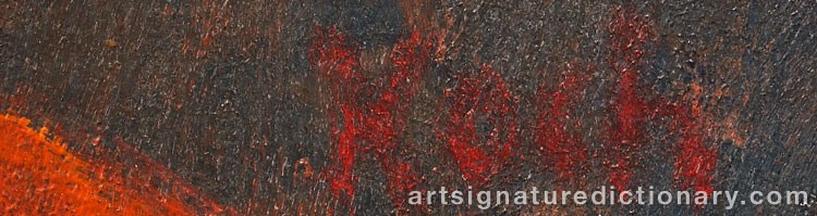 Authentic signature by John KOCH on  artwork