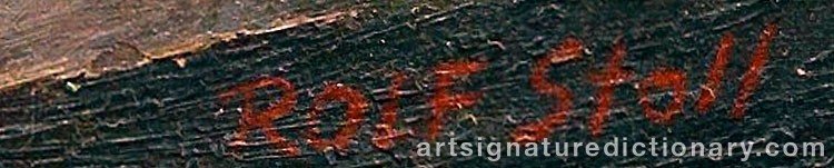Authentic signature by Rolf STOLL on  artwork