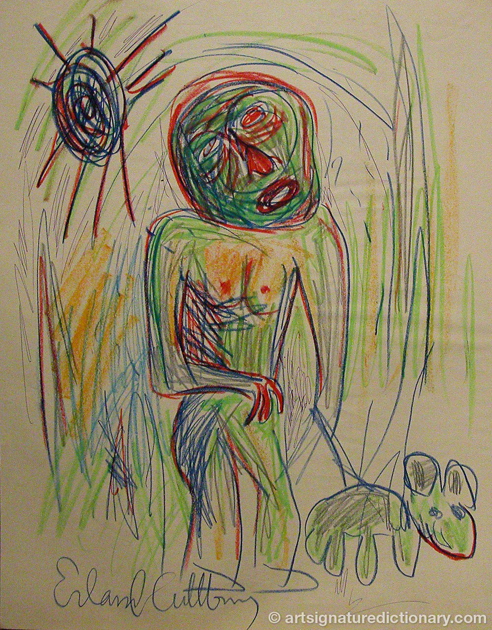 Close-up details showing Erland CULLBERG signature forgery characteristics