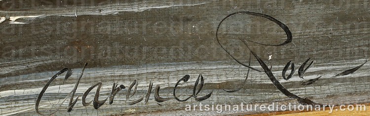 Authentic signature by Clarence Henry ROE on Painting/Watercolour artwork