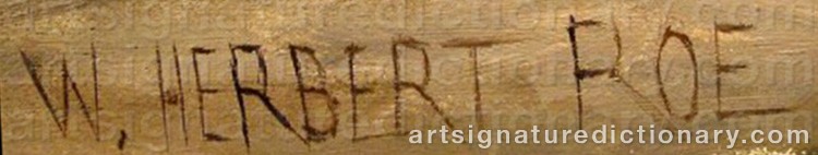 Authentic signature by Walter Herbert ROE on artwork