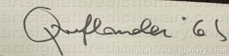 Authentic signature by Anneli QVEFLANDER on  artwork