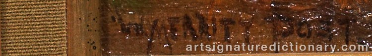 Authentic signature by William Merritt POST on  artwork