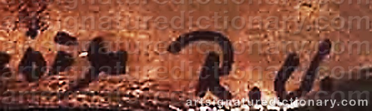 Authentic signature by Rudolf ULLIK on  artwork