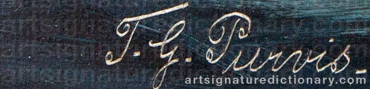 Authentic signature by Thomas G. PURVIS on Painting/Watercolour artwork