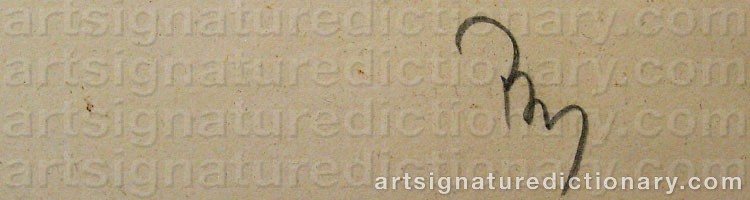 Authentic signature by Theodore A. BALLY on  artwork