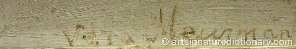 Authentic signature by Vera MEURMAN on  artwork