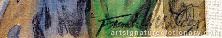 Authentic signature by Frank Nelson WILCOX on artwork