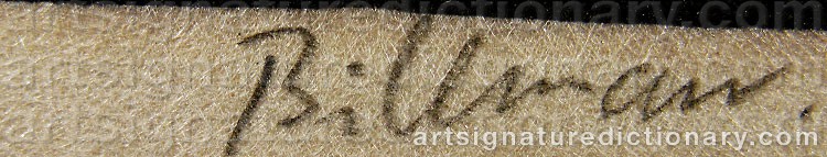Authentic signature by Torsten BILLMAN on  artwork