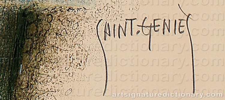 Authentic signature by Francis De Lassus SAINT-GENIES on  artwork