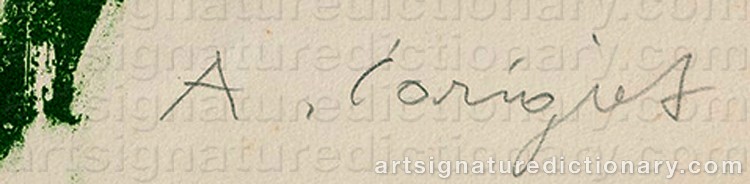 Authentic signature by Alois CARIGIET on artwork