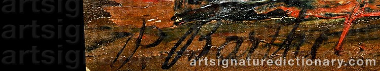 Authentic signature by Paul BARTHEL on  artwork