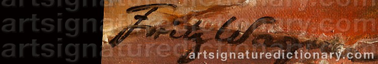 Authentic signature by Fritz WAGNER on artwork