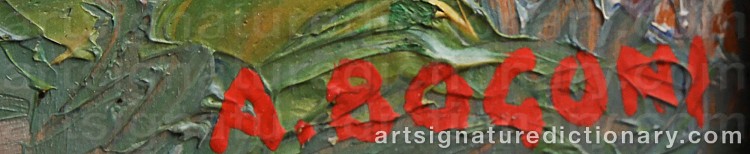 Authentic signature by Adriano BOGONI on  artwork