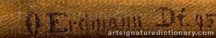 Authentic signature by Otto Wilhelm Eduard ERDMANN on Painting/Watercolour artwork