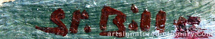 Authentic signature by Sten BILLE on  artwork
