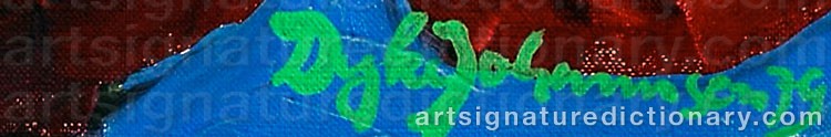 Authentic signature by Dyke JOHANNSEN on  artwork