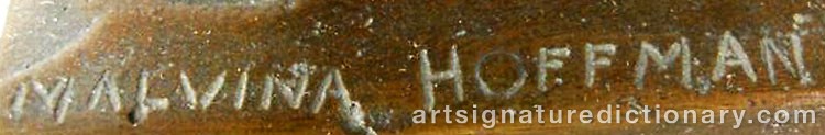 Authentic signature by Malvina Cornell HOFFMAN on artwork