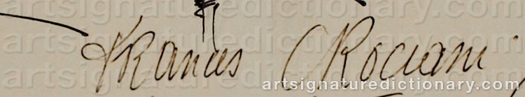 Authentic signature by Francis CROCIANI on artwork