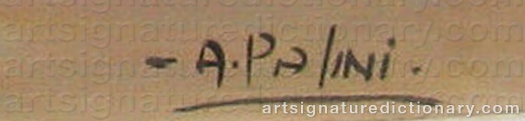 Authentic signature by A. PALINI on Painting/Watercolour artwork