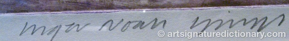 Authentic signature by Inger Noa LJUNGBERG on  artwork