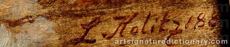 Authentic signature by Louis KOLITZ on  artwork