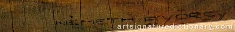 Authentic signature by György NEMETH on  artwork