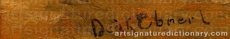 Authentic signature by Lajos DEAK-EBNER on Painting/Watercolour artwork