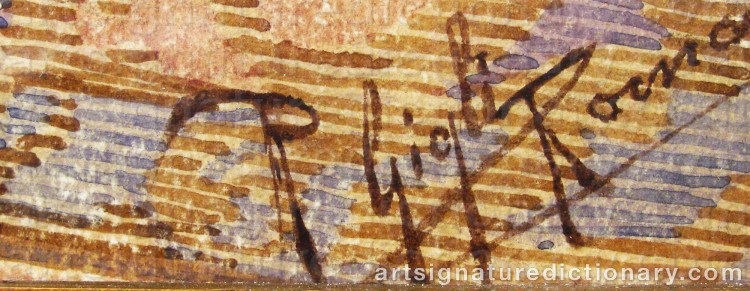 Authentic signature by Roberto GIGLI on Painting/Watercolour artwork