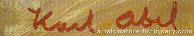 Authentic signature by Karl ABEL on  artwork