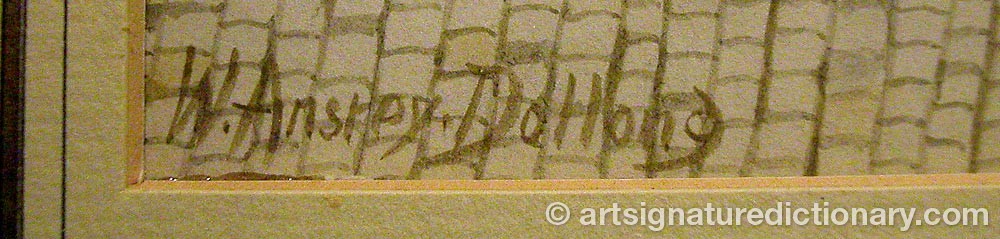Authentic signature by William Anstey DOLLOND on  artwork